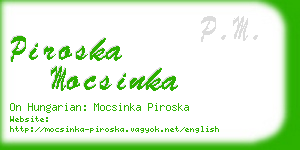 piroska mocsinka business card